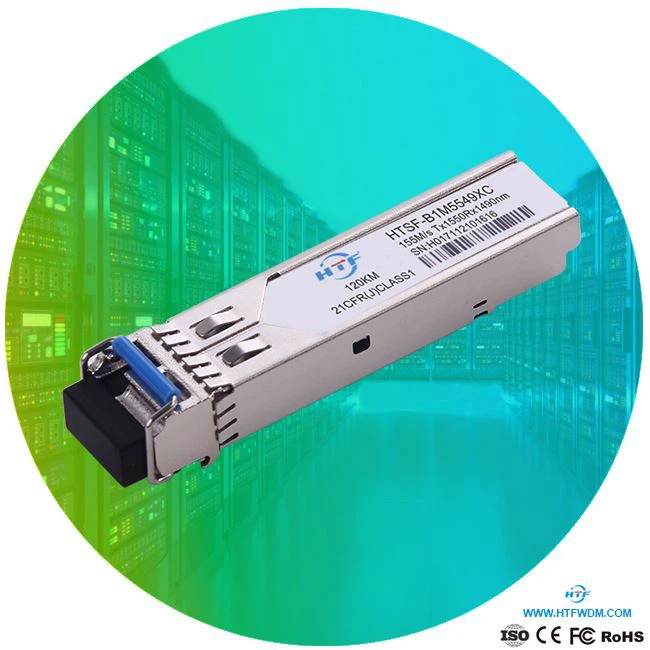 BIDI siųstuvai-imtuvai 155M Tx1550nmRx1490nm SFP 120km